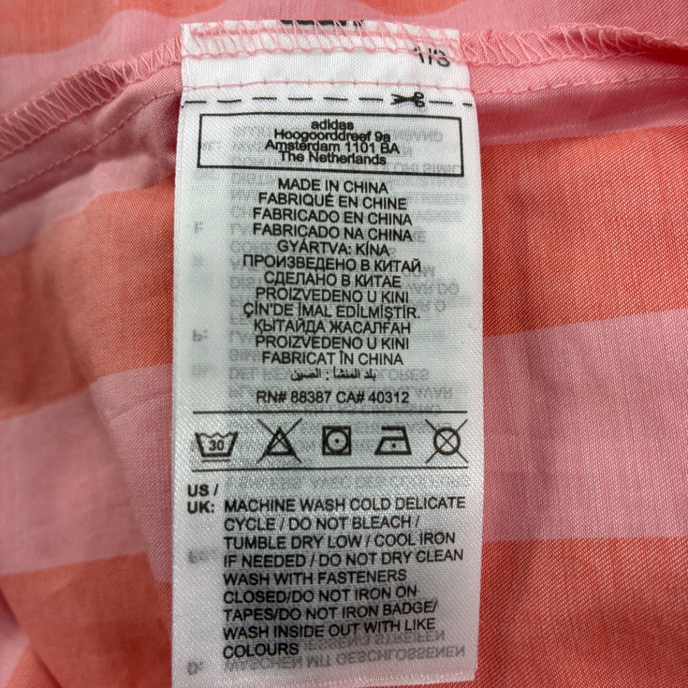 Adidas Originals XL Summer Glow Oversized Resort Shirt Pink Orange Stripe KC0745 - Picture 10 of 15